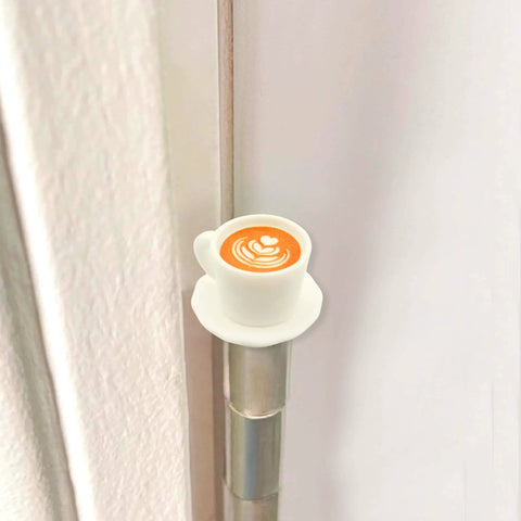 Door Hinge Heads Decorative Topper Set Of 5 Magnetic Latte Art Coffee Hinge Heads for miniature door hinges, installed