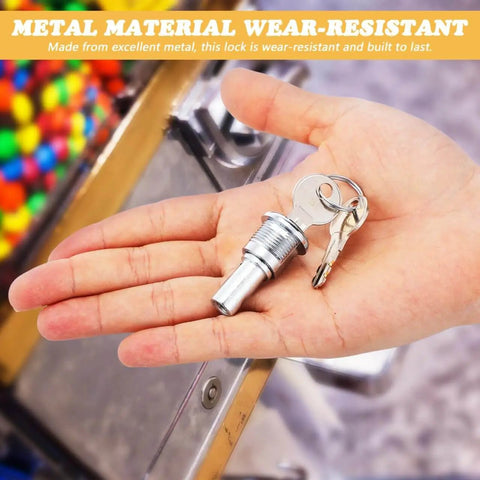 Hand holding Universal Gumball Machine Keys Replacement for Secure Cylinder Lock with durable metal build