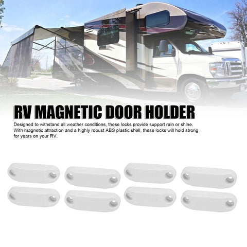4 Pair Magnetic Baggage Door Catch And Holder Kit White Door Latch With Super Strong Magnets For RV Travel Trailer Campers