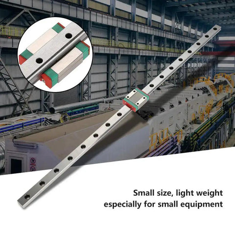 Compact 12mm Wide Linear Rail Guide With Four Point Contact Block Precision Linear Motion System with industrial background