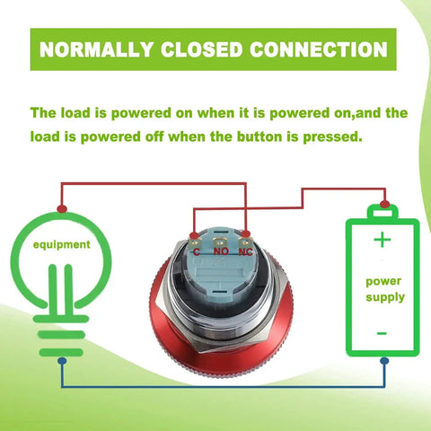 Wiring diagram of Emergency Stop Button Switch 22mm Mount With 12 To 220V 3A 1NO 1NC SPDT Self Locking Latch