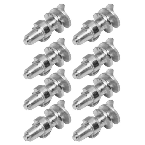 Eight Threaded Tungsten Tire Studs With Aluminum Body, designed for autos, trucks, and forklifts, providing winter ice grip.