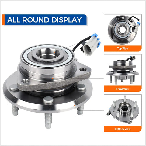 Set Of 2 Front Wheel Hub Bearing Assemblies With ABS For Five Lug SUVs Fits 2007-2009 Chevy Equinox, 2007-2009 Pontiac Torrent