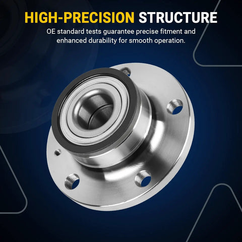 Rear Wheel Bearing Hub Assembly For VW Passat Jetta Beetle Golf GTI Tiguan 32mm Bearing 5 Lug ABS Sensor Not Included Replacement