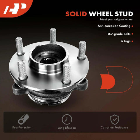 Beefed-Up Front Wheel Bearing And Hub Assembly For Nissan Altima 2007-2012 6-Lug With 29 Splines ABS High Load