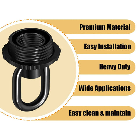 Heavy Duty Die Cast Cross Bar Kit With Screw Collar Loop Canopy Hardware Set For Light Fixtures Easy Install Black Finish