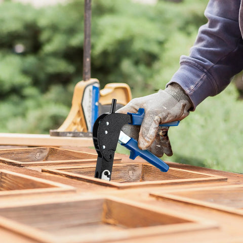 Expansion Screw Petal Nut And Metal Setting Tool Set With 46 Pieces Including 45 Petal Shaped Nuts In Three Sizes in use on wood panel