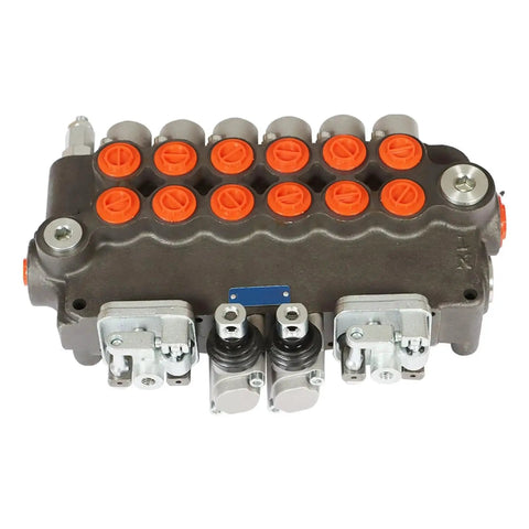 Heavy Duty 6 Spool Hydraulic Directional Control Valve For Small Tractors Loaders And Log Splitters With 21 GPM Flow 3625 PSI