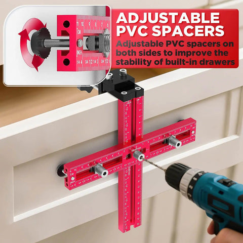 Adjustable Cabinet Hardware Jig For Precise Hole Alignment In Knobs And Handles DIY Cabinet Install Drill Guide Template
