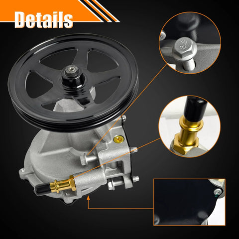 Brake vacuum pump with black pulley and brass fittings for GM SUVs/trucks