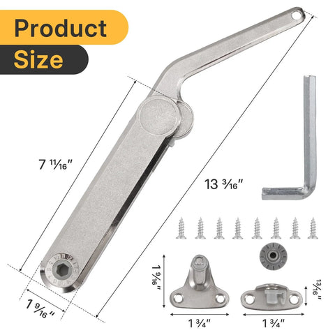 Two Pack Lid Support Hinges For Extra Long Upper Cabinets And RV Cabinets 30 To 90 Degree Lid Stay Soft Close in zinc alloy