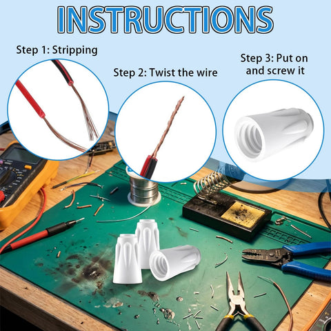 36-pack ceramic wire connectors, porcelain twist caps; white ceramic caps for 18-8 AWG high-temperature wiring