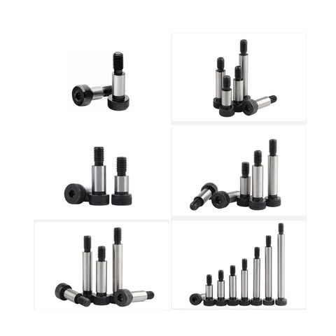 Beefy Heavy-Duty Alloy Steel Shoulder Bolts Set For Tough Applications, 1/2 Inch Diameter, 2 Inch Length, 3/8-16 Threads, Hex Socket