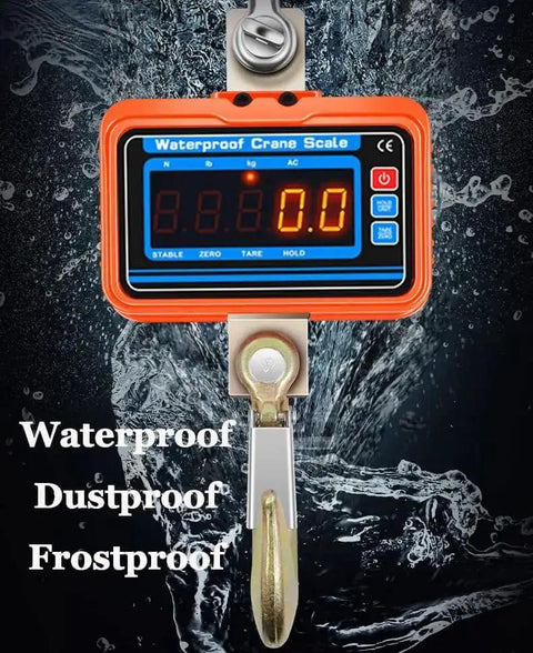 Beefy 3000kg Digital Crane Scale with Remote, Waterproof Industrial Hanging Scale, Rechargeable, Rugged Aluminum Body