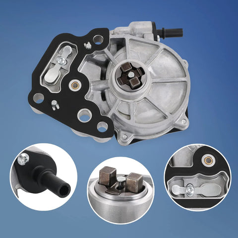 Brake vacuum pump with gasket, silver body; fits 16-19 Chevy Cruze Malibu Spark, Equinox, GMC Terrain, Buick Encore