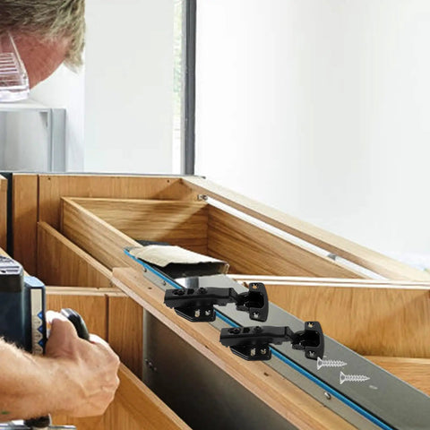 Full Overlay Cabinet Door Hinges With Self Closing Soft Close 2 Pack Metal Cabinet Hinges For Kitchen And Furniture Doors With Damping Mechanism By Cabilock installed on wooden cabinet