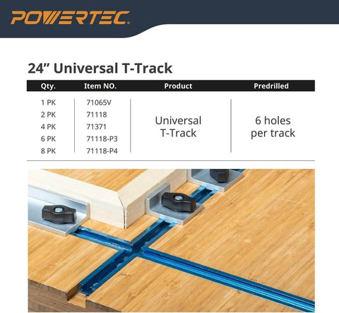 3 Inch T Track Intersection Kit With Predrilled Mounting Holes Do-It-All Universal T Track Accessories For Woodworking Jigs And Fixtures, 4-Piece Set For Flexible Jig Configurations And Extendable T-Track Arrangements, shown installed, view showing tracks and joints