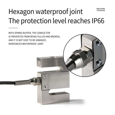Pro Grade High Precision Load Cell With Indicator For Tension And Compression Weight Sensing On Scales, 0 To 1000Kg Range
