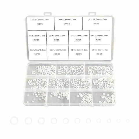 330 Pcs 11 Size Silicone O Ring Kit For Pressure Washer And Compressor Valves Pro Grade VMQ White O Rings 4mm To 10mm Gasket Seal Set
