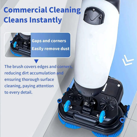 Workhorse 17 Inch Floor Polisher And Carpet Cleaner for Busy Commercial Spaces with dual brush heads and 360 degree head.