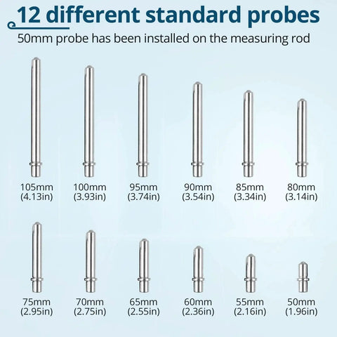 12 different standard probes for Digital Bore Gauge Kit Pro Grade 50 To 160 Millimeters 0.01 Millimeters Precision Internal Diameter Measuring Tool