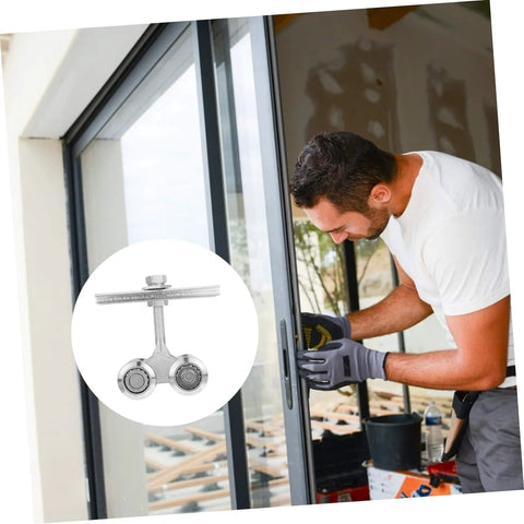 Heavy Duty Door Track Roller For Smooth Sliding Cabinets, Closets, And Kitchen Doors installed by worker on sliding door