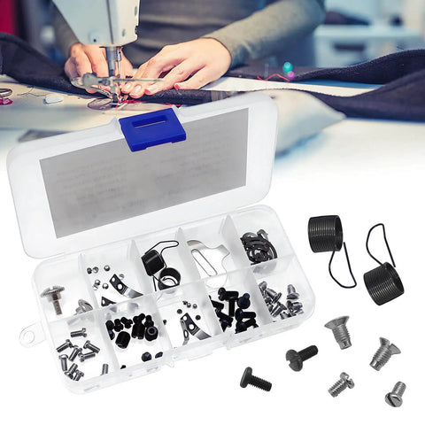 Industrial Sewing Machine Screw Kit With Metal Fasteners And Needle Plate Screws Durable Wear Resistant Easy Replacement For Industrial Machines