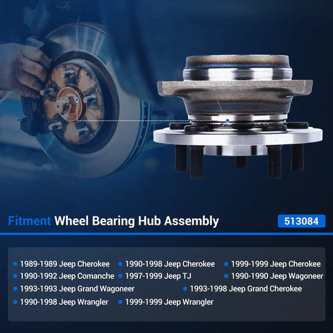 Front Wheel Hub And Bearing Assembly 5 Lug Fits Jeep Wrangler Grand Cherokee TJ Comanche Wagoneer 1989 Through 1999 Replacement