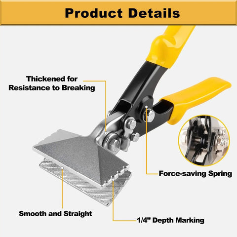 Versatile 3 Inch Sheet Metal Hand Seamer With TPR Handle Straight Jaw Bender Heavy Duty Precision Duckbill Pliers, product details view