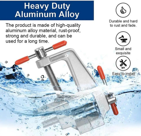 Compact Jeweler Table Clamp Vise For Hobbyists And Woodworking, Mini Bench Vise With 360 Degree Rotation, Heavy Duty Metal Work Clamp