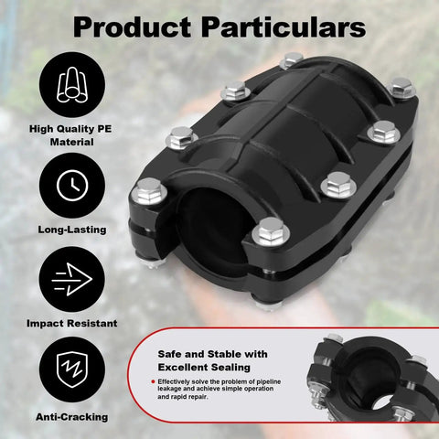 Three Quarter Inch Pipe Repair Clamp For Fast Leak Fix On Plastic And Metal Pipes with Anti Impact Shield Leak Stopper Kit