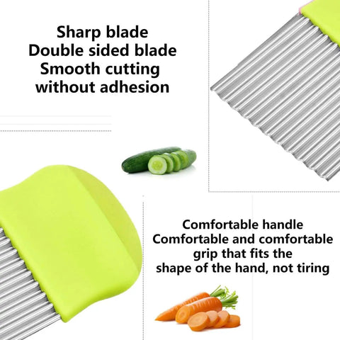 Crinkle Cutter Knife For Potatoes And Veggies, Easy To Use Stainless Steel Crinkle Fry Cutter For Carrots And Other Veggies