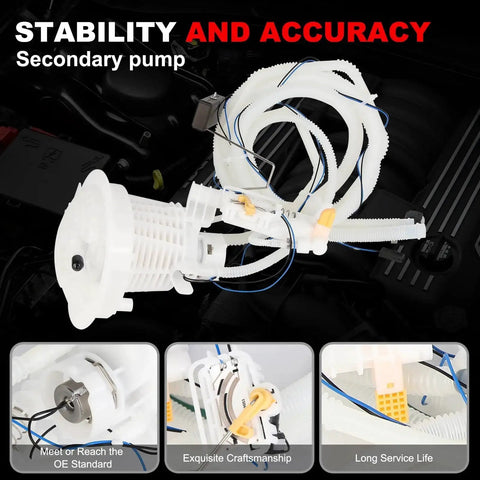 Electric Fuel Pump Module Assembly With Sending Unit For Left And Right Direct Fit Plug And Play, close-up view.