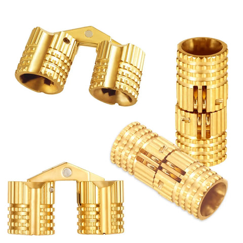 Set Of 6 8 Mm Hidden Brass Hinges For Cabinets And Jewelry Boxes With 180 Degree Opening Invisible Mount Gold Finish DIY Hardware For Small Boxes And Easy Craft Projects