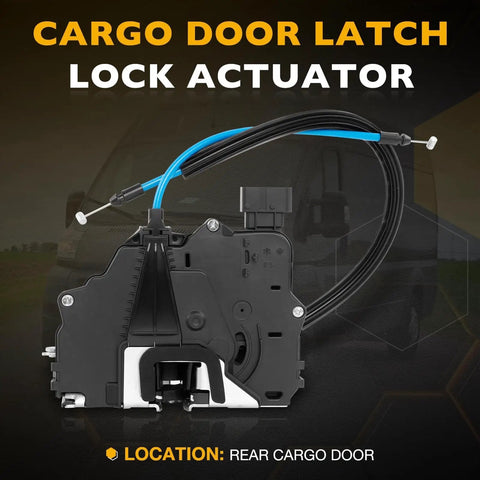 Rear Cargo Door Latch Lock Actuator With Cable for 2014 to 2018 RAM ProMaster 1500 2500 3500 Cargo Van Direct OEM Replacement
