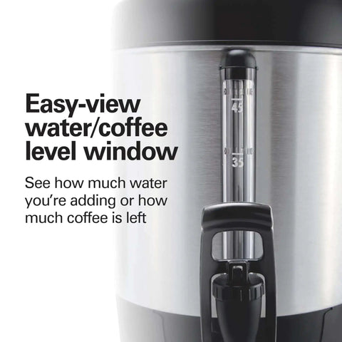 Close-up of 45 Cup Fast Brew Coffee Urn And Hot Beverage Dispenser with easy-view water level window for large crowds