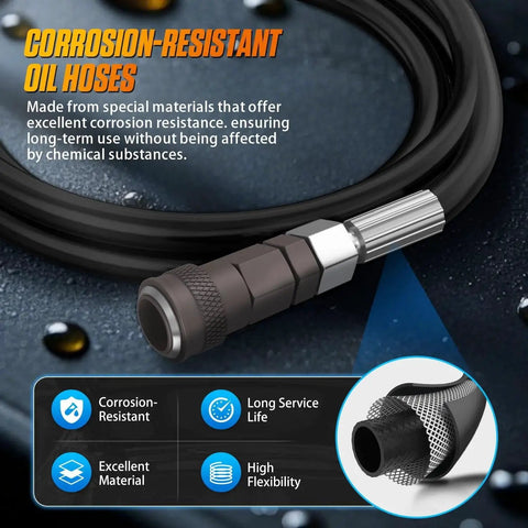 LINXINO AST603 brake bleeder kit hose assembly with corrosion-resistant fittings and metal connector