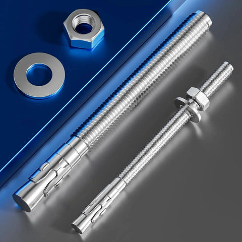 10 Pack 1/4 By 1-3/4 Inch Heavy Duty 304 Stainless Steel Wedge Anchors For Concrete And Cement, Rust Resistant Fasteners