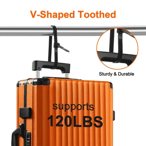 Heavy Duty 12 Inch Cable Ties With 120 Lb Tensile Strength, V Shaped Teethed Double Sided Grip in use holding suitcase