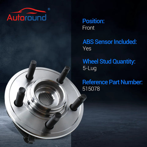 Front Wheel Hub And Bearing Assembly 2 Pack For 2006-2010 Ford Explorer And 2006-2010 Mercury Mountaineer With 5 Lug And ABS