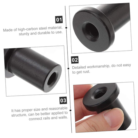 Five Piece Barn Door Track Spacers And Wall Link Connectors Black Replacement Hardware Kit For Sliding Doors close-up view