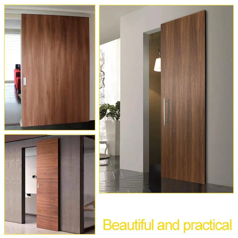 36 To 48 Inch Hidden Sliding Barn Door Hardware And Track With Floating Wall Mount in various room settings