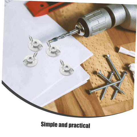 20 Piece Stainless Steel Wing Nut Set For Hurricane Shutter Fasteners with screws and wing nut driver on table