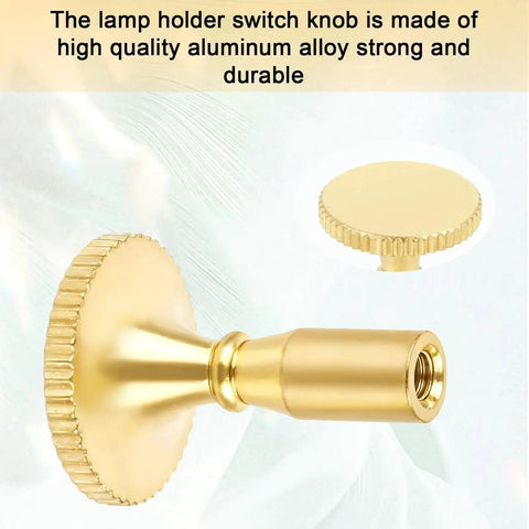 4 Pack Vintage Lamp Switch Knob Replacements For Standard Size Light Sockets Brass Color Screw On Universal Fit Durable Aluminum Construction Easy Install No Fuss For Desk Table And Floor Lamps.