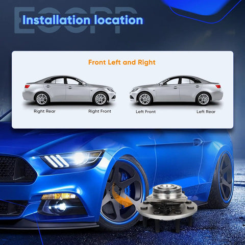 Front Wheel Hub Bearing Assembly For Dodge Ram 1500 2006-2008 RWD 8 Lug 4.7L 5.7L With ABS Sensor Wire installation diagram