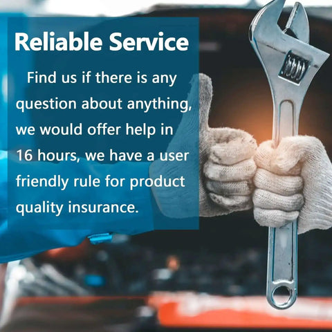 Mechanic holding wrench next to car engine, promoting reliable service with user-friendly product quality insurance