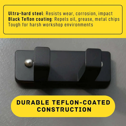Magnetic Chuck Key Holder 2 Pack for Drill Press Lathe and Milling Machine, Ultra Hard Steel With Teflon Coating, wall mount view