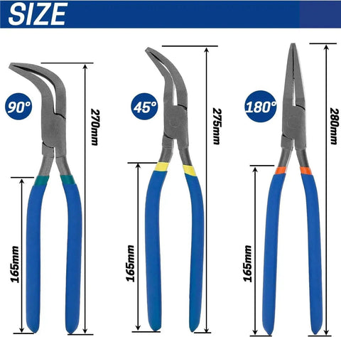 Must-Have 3-Piece Hand Seamers Set For Sheet Metal Bending Pliers With Straight, 45 Degree, And 90 Degree Jaws