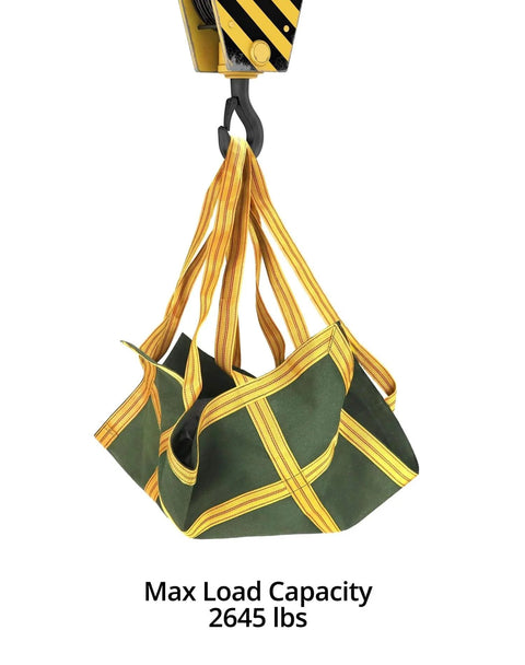 Heavy Duty Canvas Cargo Lifting Pad Net 3.28 Ft Square With Reinforced Handle for Construction Logistics 2645 Lbs Load Capacity