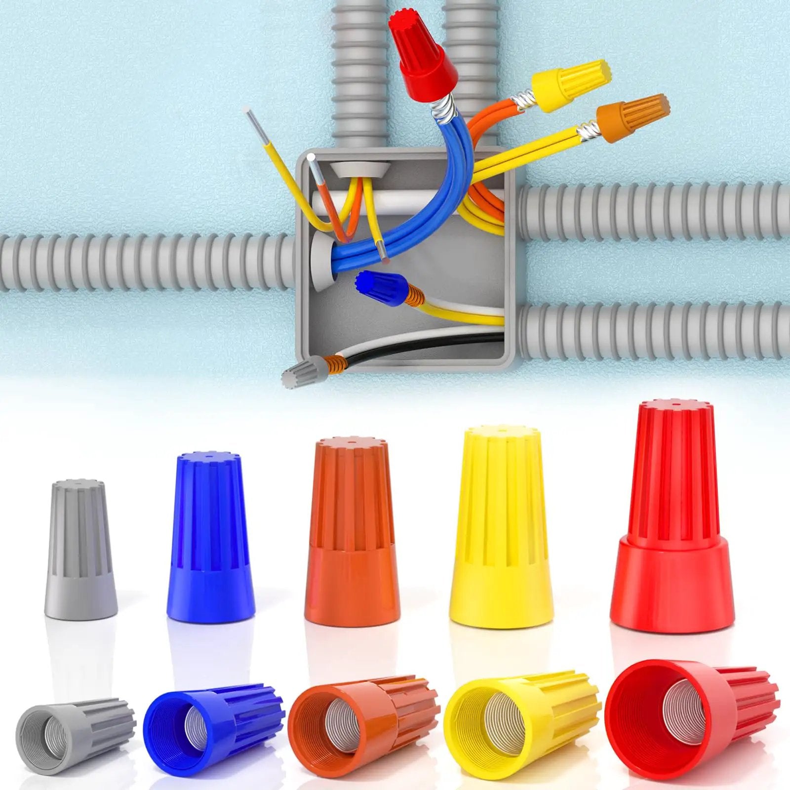color coded wire nuts for electrical connections - BUR...